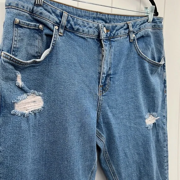 ASOS Distressed Denim Jeans Oversized Fit Size 38 x 32 Unisex - Picture 5 of 10